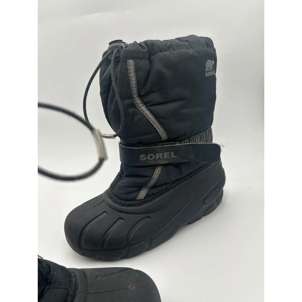Sorel Yoot Pac Nylon Black Winter Snow Boots Kids Size 3 NY1965-016 Waterproof